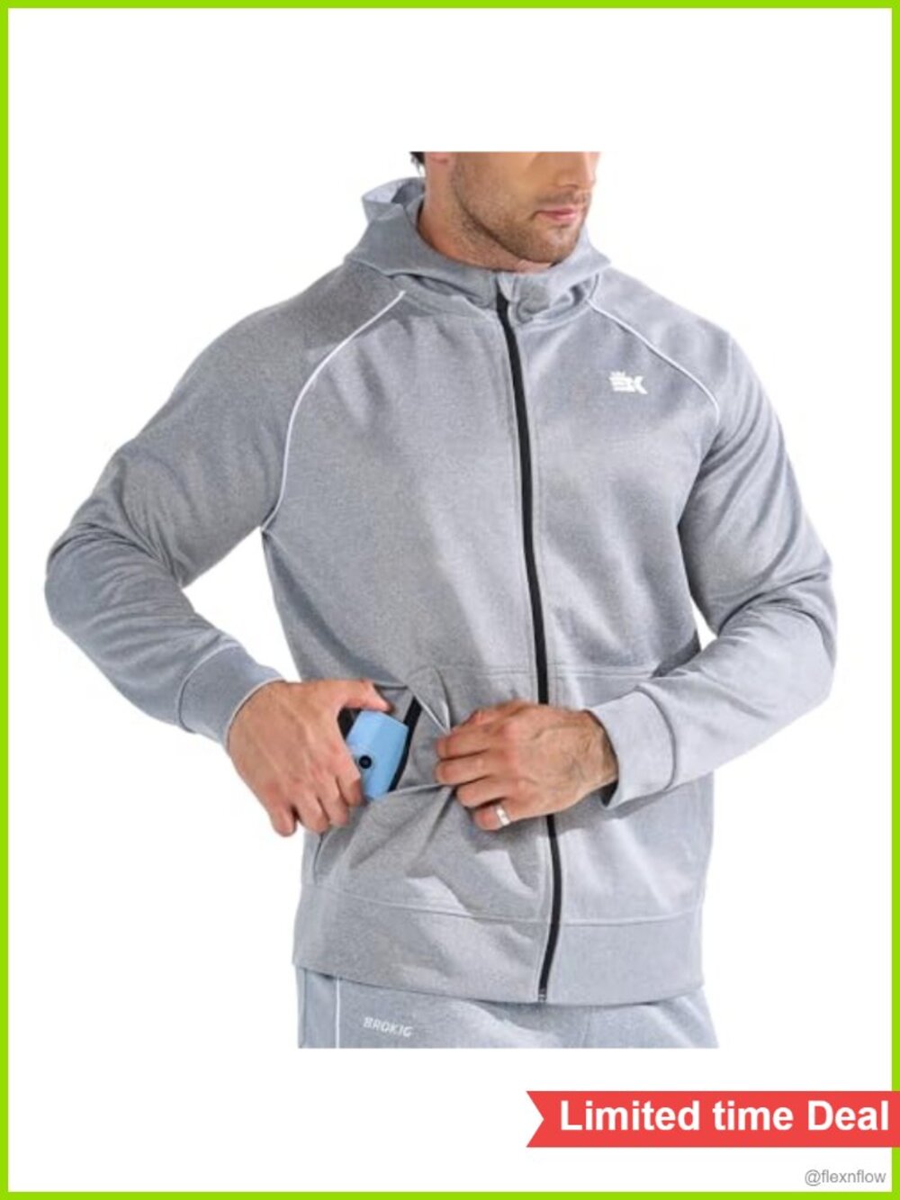 Men's Lightweight Windbreaker Running Jacket Hooded Zip Up Athletic Track